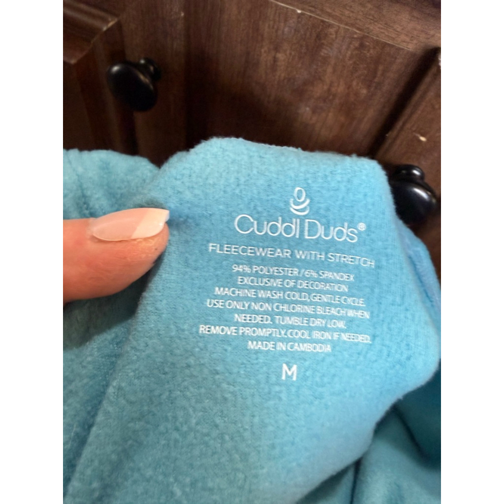 Women's Cuddl Duds Blue Fleece Hoodie M - Picture 6 of 8